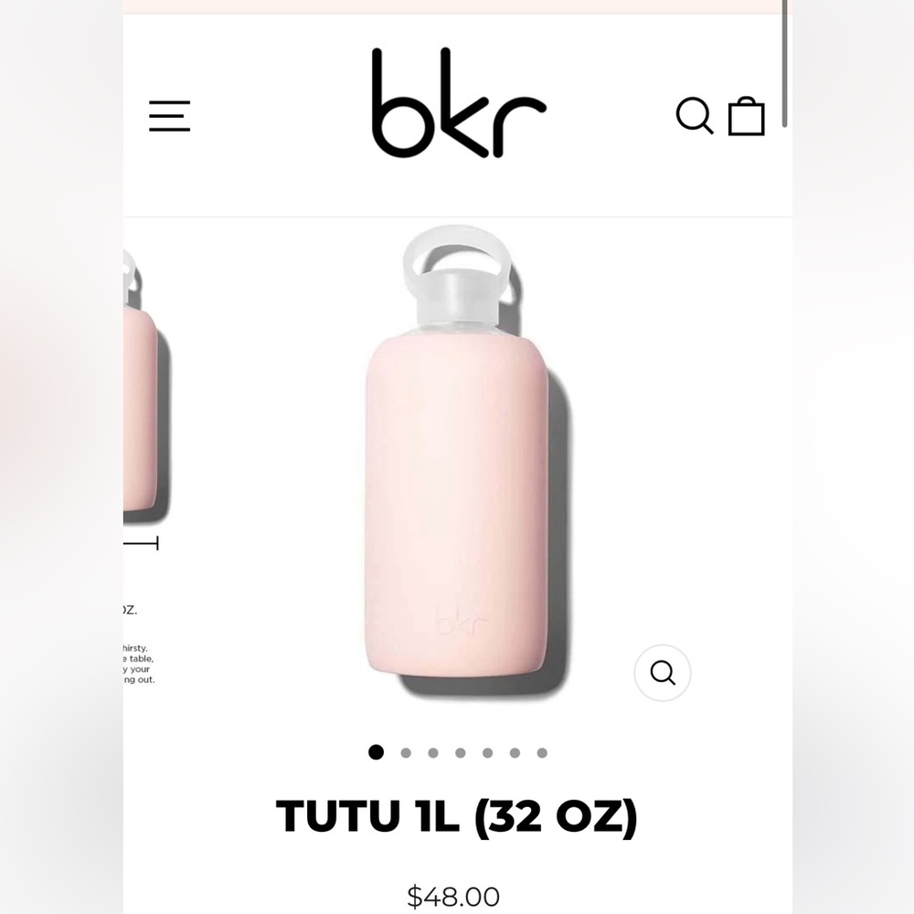 BKR tutu light pink waterbottle 1L 32oz